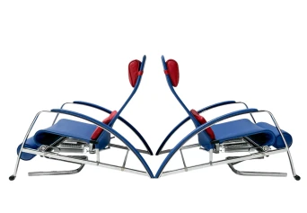 Pair of Grand Repos Lounge Chairs with Stools by Jean Prouvé Tecta , 1980s